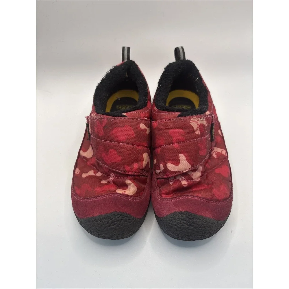 Keen Howser Low Wrap Slip On Shoes Girls Sz 13 Jam Rhubarb Pink Red Hook & Loop
